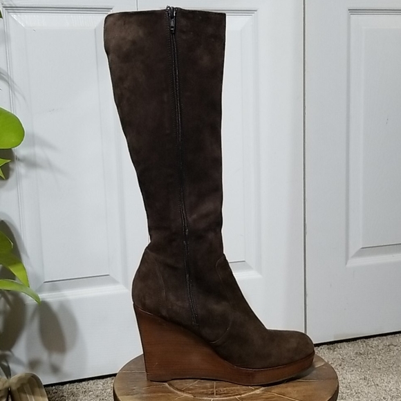 Steve Madden Brown Suede Knee High Boots - Picture 2 of 8
